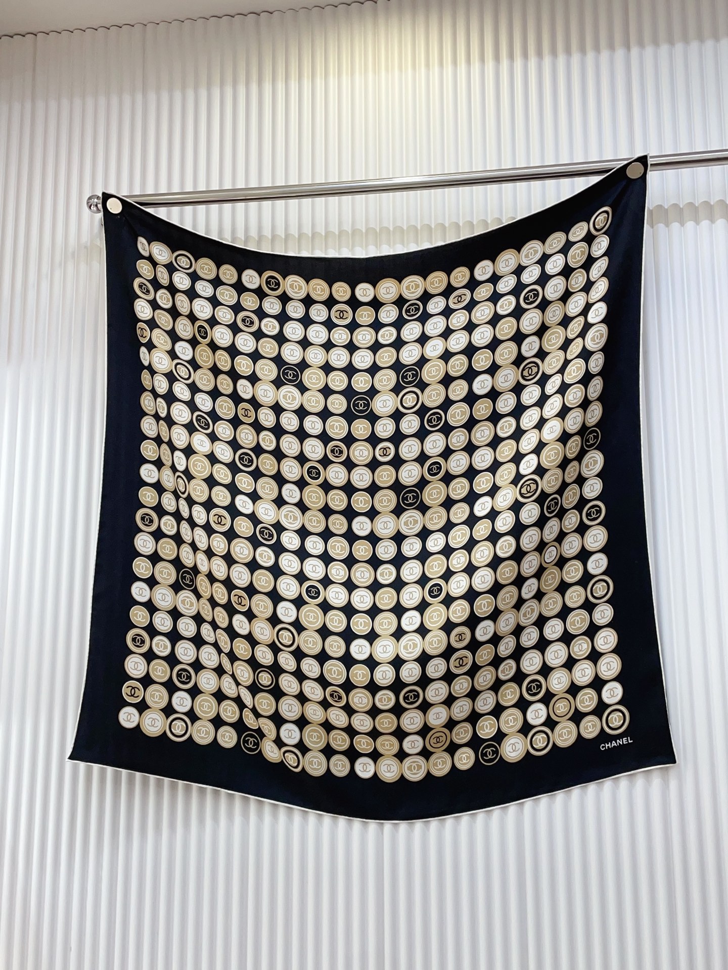 CHANE Colour Block 90x90cm Twill Silk Square Scarf