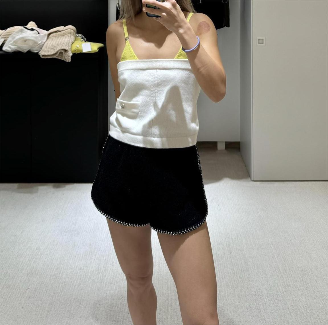 CHANE25SS color clashing cc camisole sheath tank top