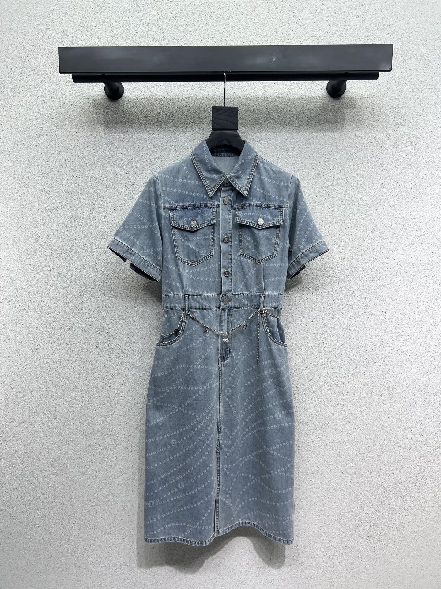CHANE Denim Short Sleeve Dress