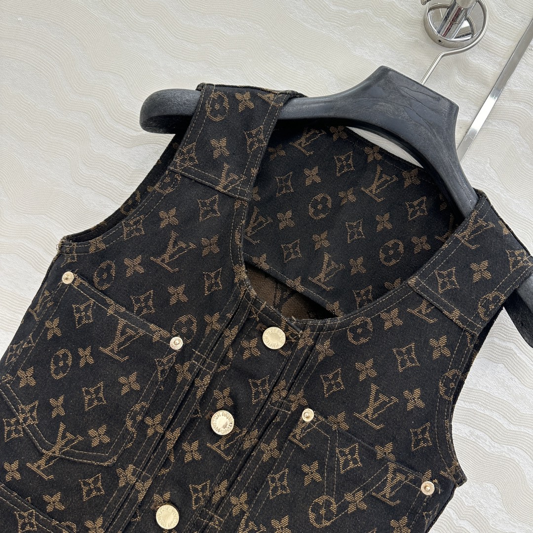 LU25SS jacquard logo denim undershirt dress