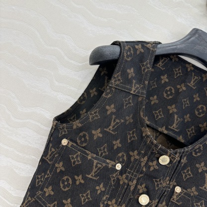 LU25SS jacquard logo denim undershirt dress