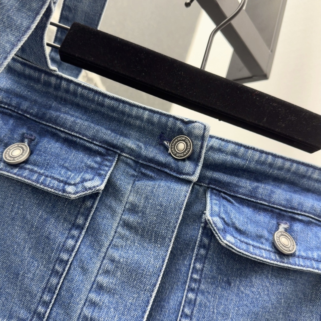 DIO25SS Asymmetrical Back Bandage Sheath Denim Skirt