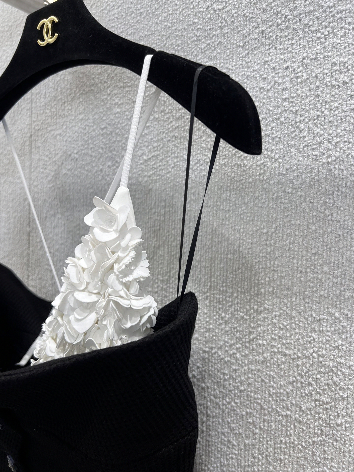 CHANE25SS French black and white patchwork bustier camisole