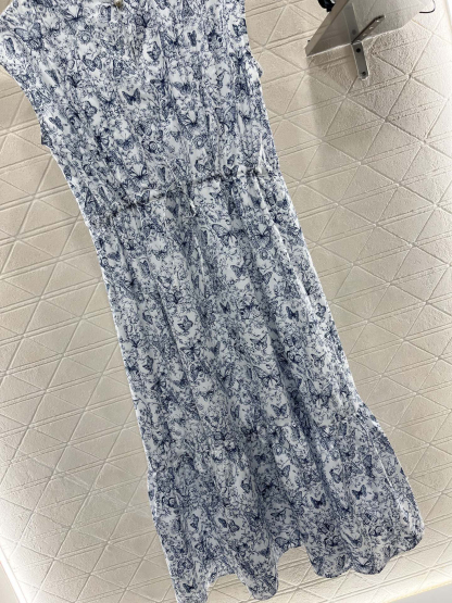 DIO25SS Sleeveless Printed Drawstring Dress