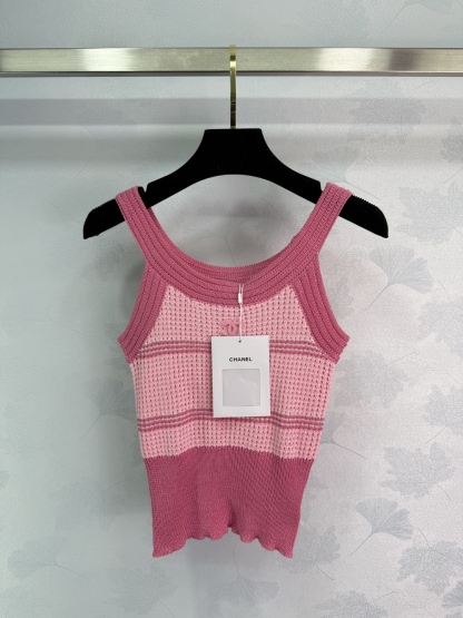 CHANE25SS Knit Crew Neck Cami Tank Top