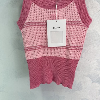 CHANE25SS Knit Crew Neck Cami Tank Top