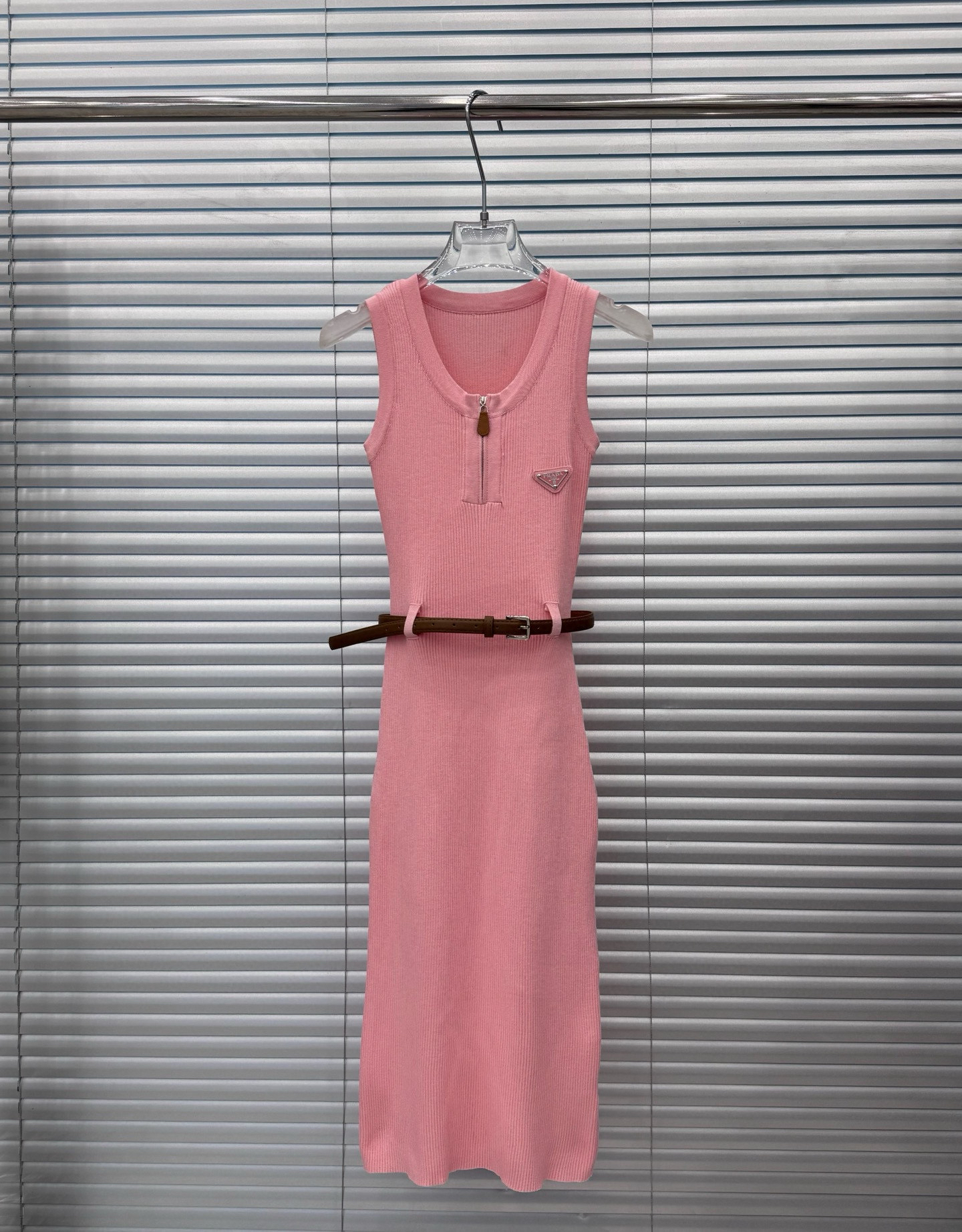 PRAD Triangle Label Zipper Dress