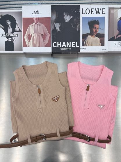 PRAD Triangle Label Zipper Dress