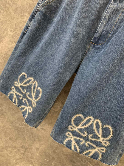 LOE denim five-quarter pants