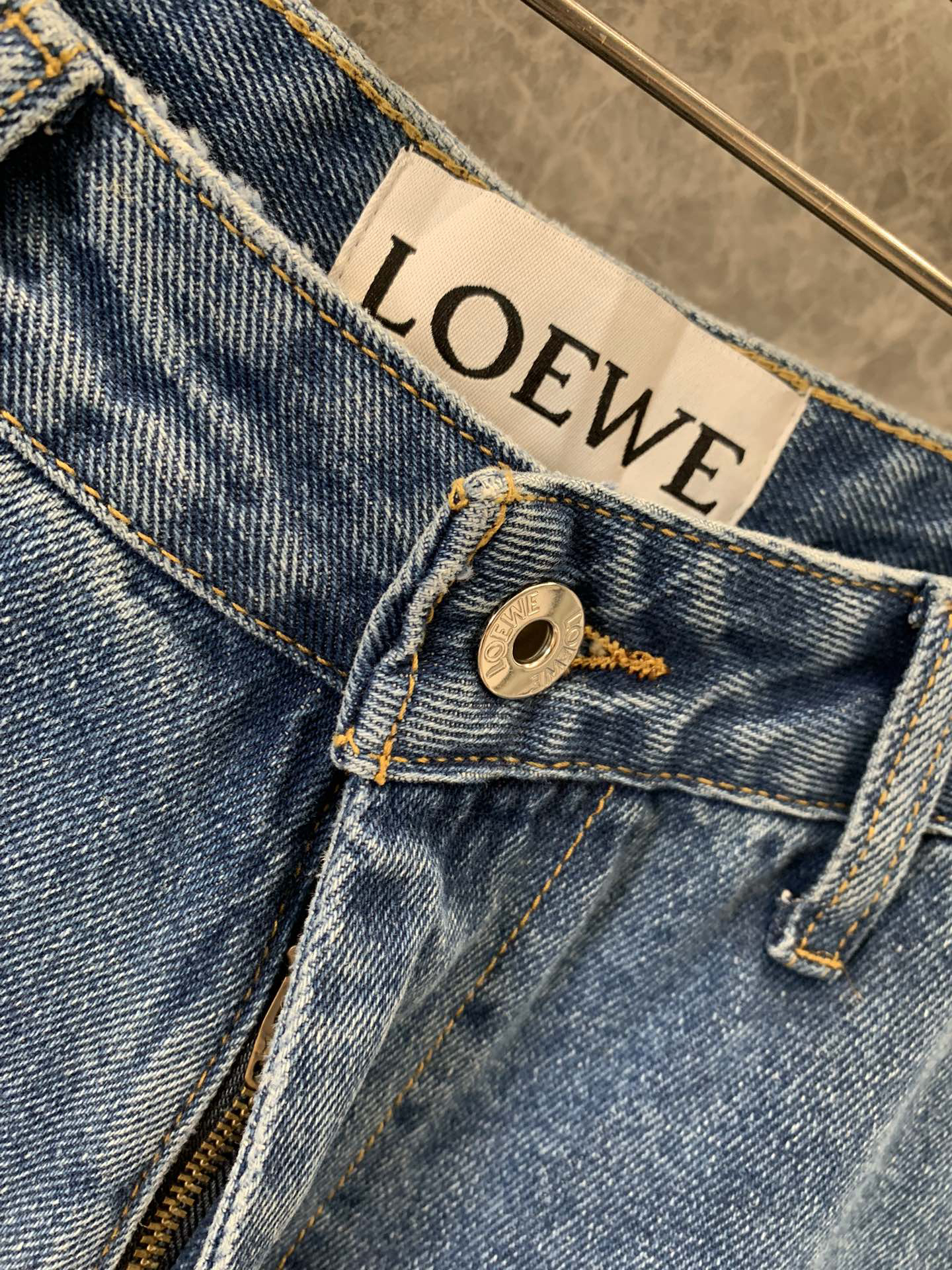 LOE denim five-quarter pants