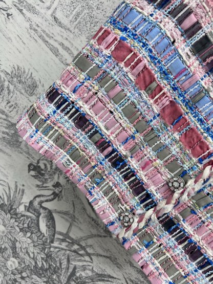 CHANE25SS Colorful Woven Tweed Vest