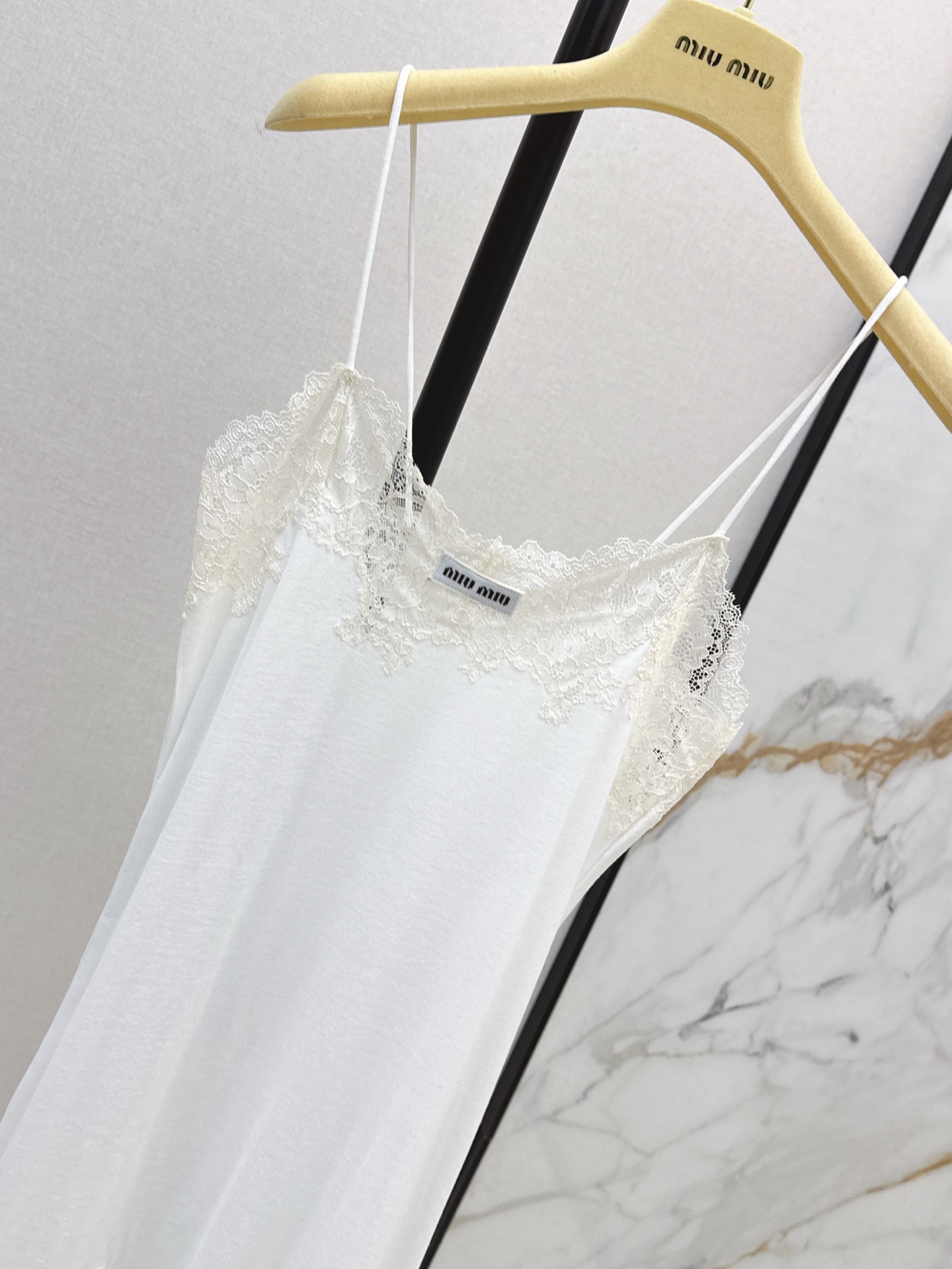 MIU25SS Lace Splicing Vest Dress