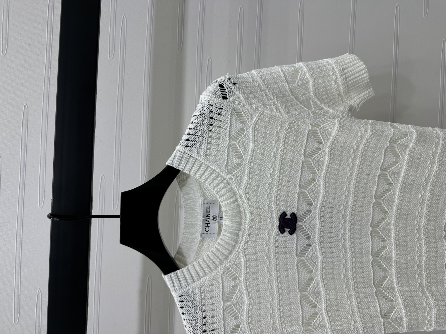 CHANE25SS Cut-out knit short sleeve