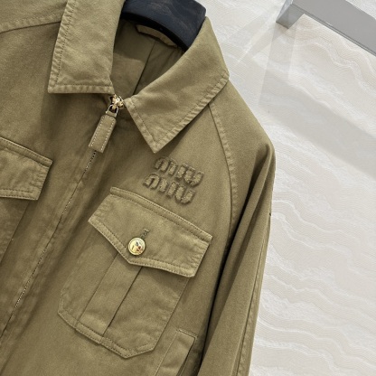 MIU Lapel Baseball Jacket