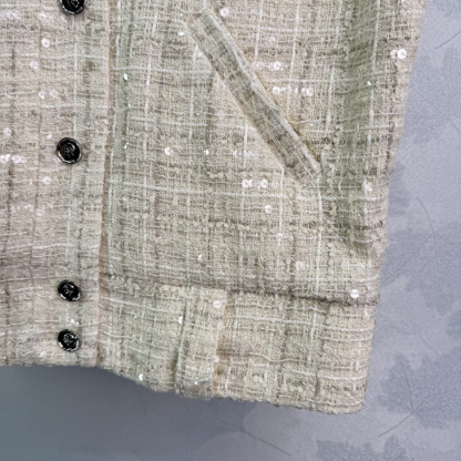 CHANE25SS Woven Plaid Vest