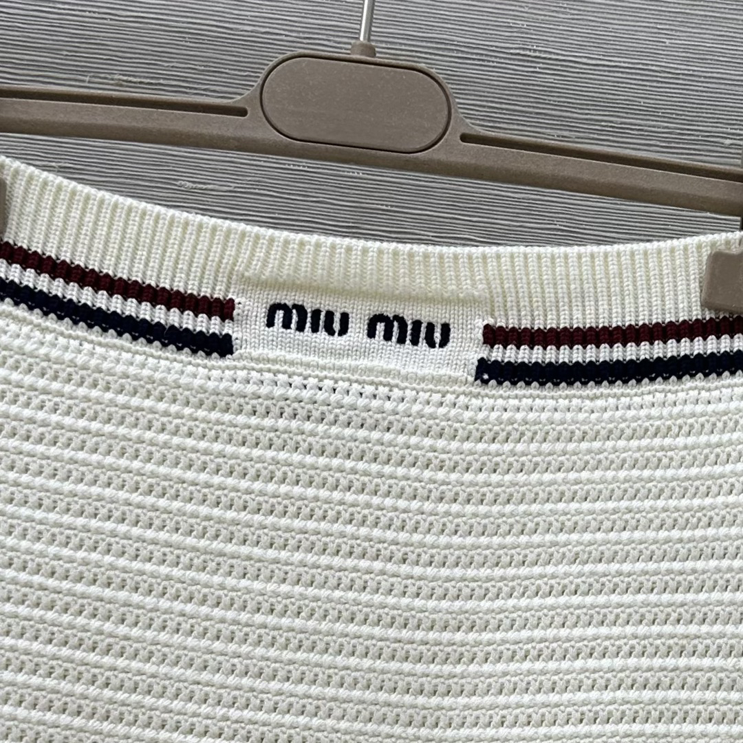 MIU25SS striped knit half skirt