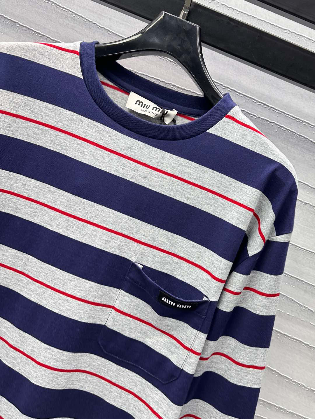MIU25SS Striped Long Sleeve Top