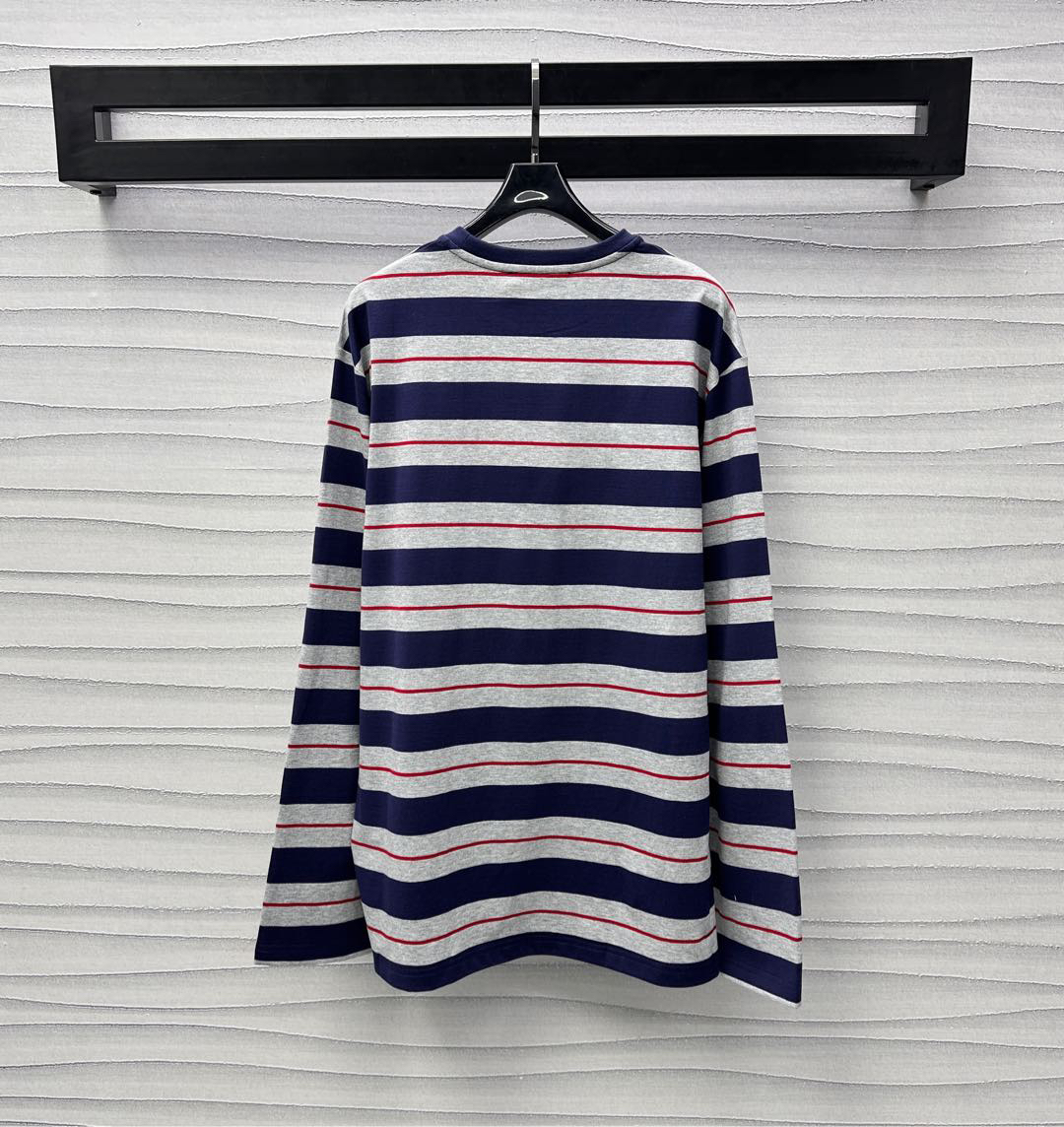 MIU25SS Striped Long Sleeve Top