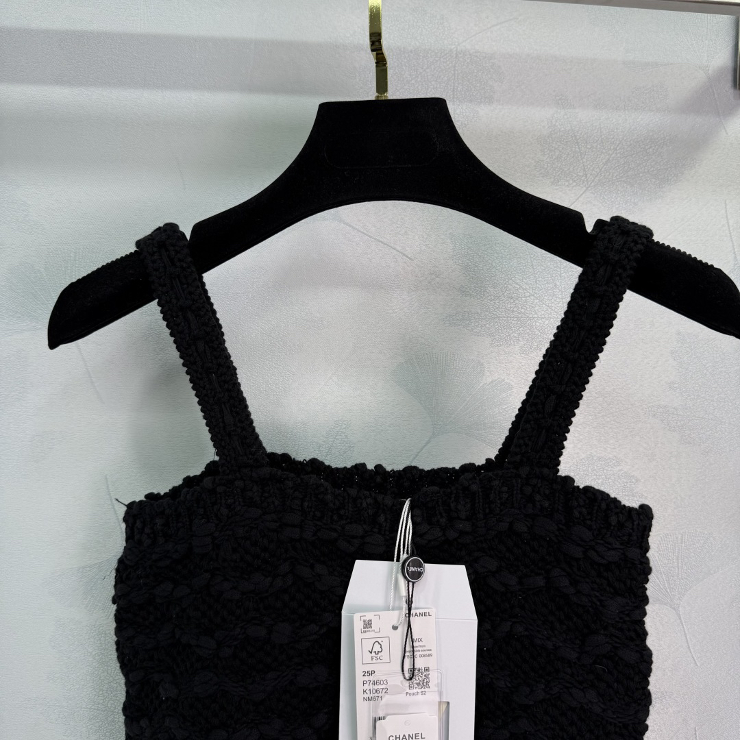 CHANE25SS three-dimensional hand-crocheted knit tank top