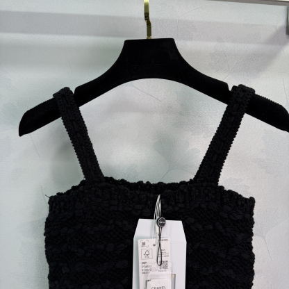 CHANE25SS three-dimensional hand-crocheted knit tank top