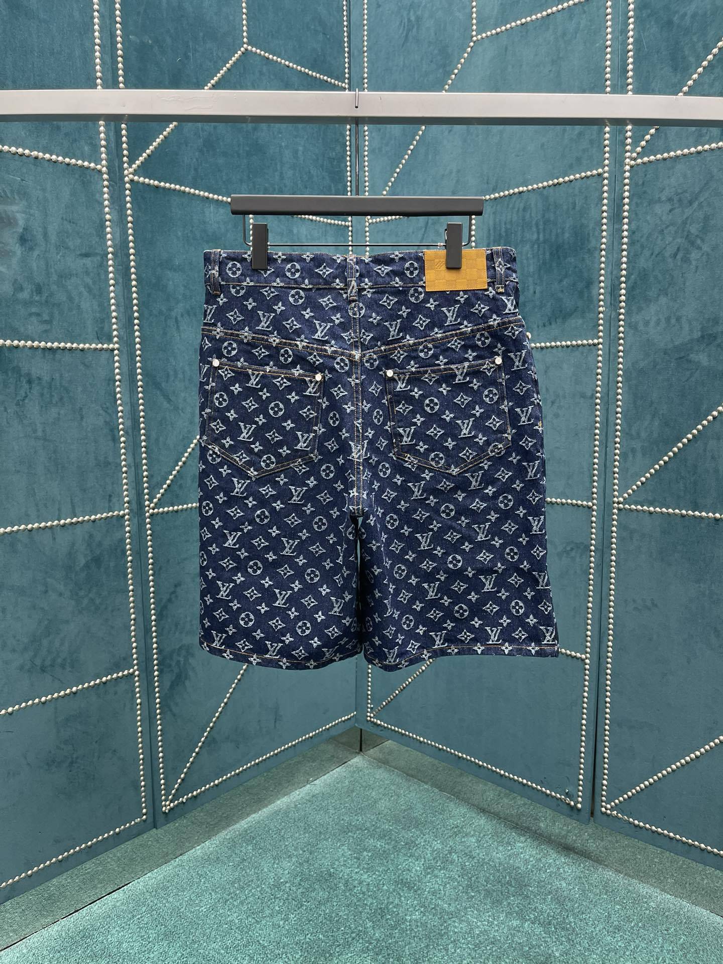 LU 25SS Colorblocked Denim Shorts