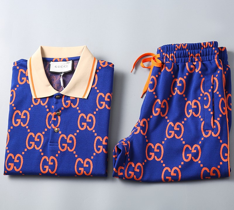 GG Full printed logo short sleeved POLO set