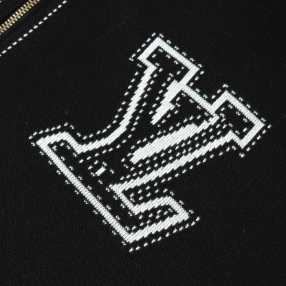 1V Knitted hooded zipper jacket