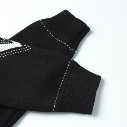 1V Knitted hooded zipper jacket