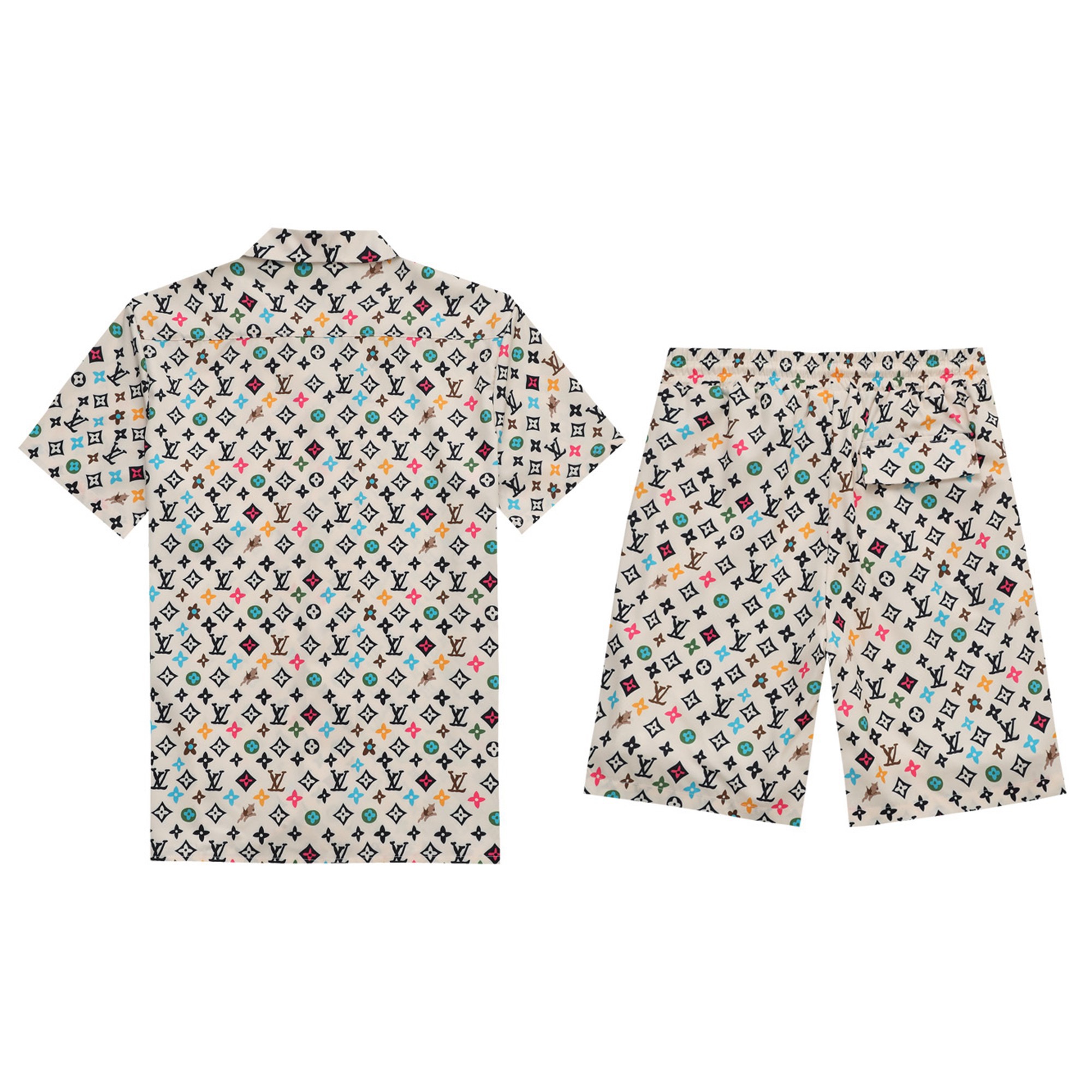 1V Colorful Full Print Short Sleeve Set