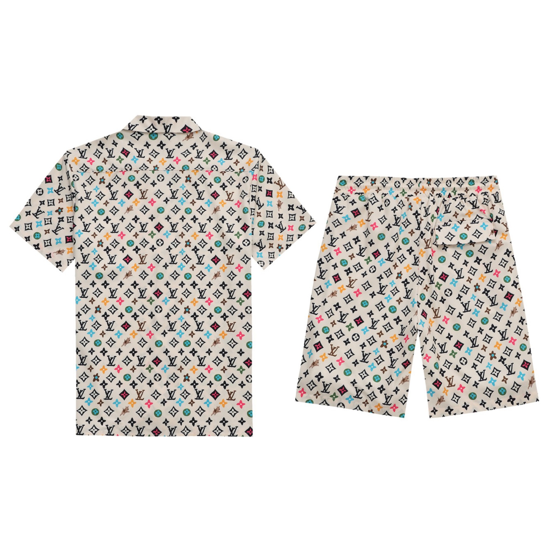 1V Colorful Full Print Short Sleeve Set