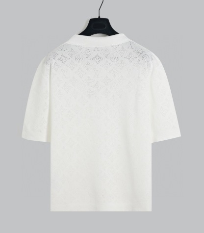 1V Football star's same knit dark flower hollow short sleeved cardigan