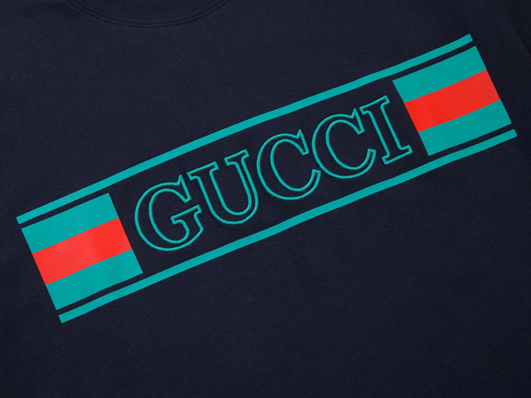 GG Color blocking printed logo short sleeved T-shirt