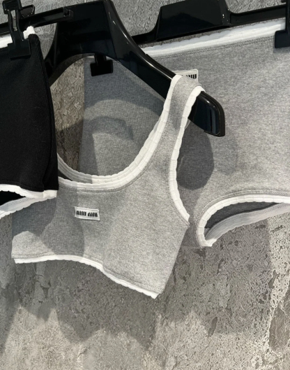 MM Color blocked vest shorts 2-piece set