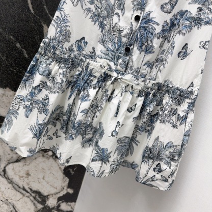 DIA 2025SS Coconut tree ink painting dress