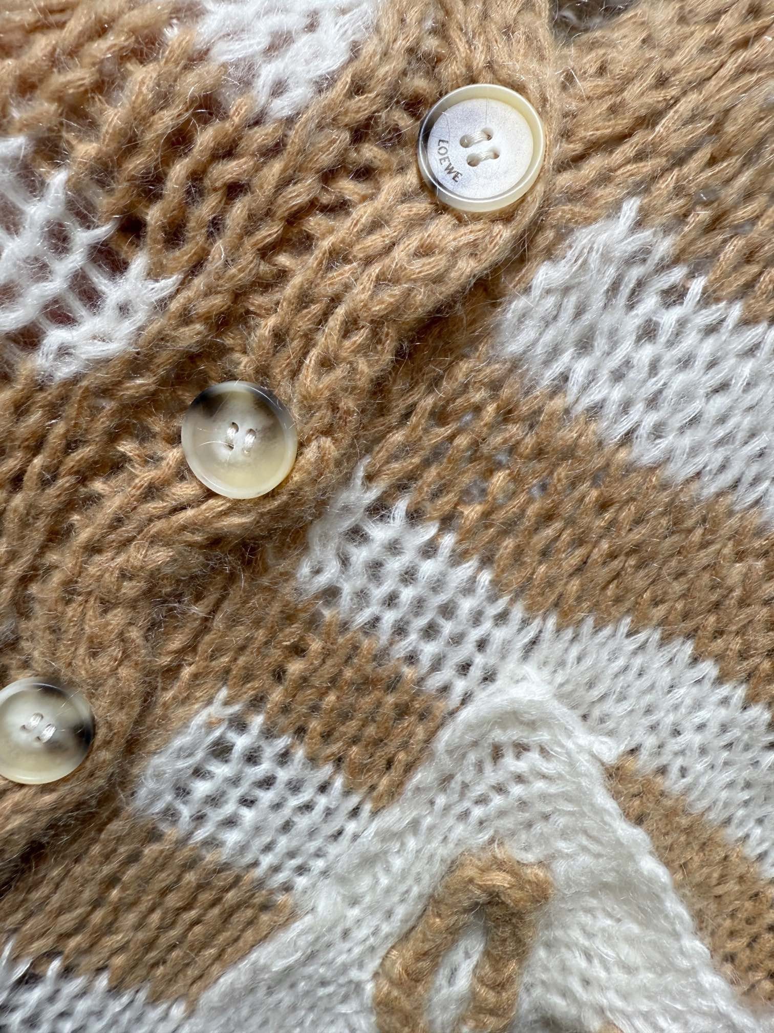 Striped hollow-out knitted cardigan