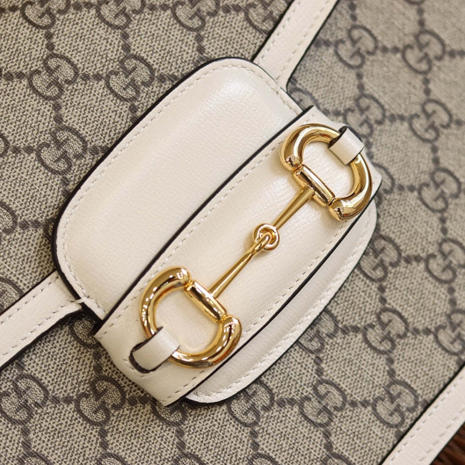 Horsebit 1955 shoulder bag GG Supreme/White