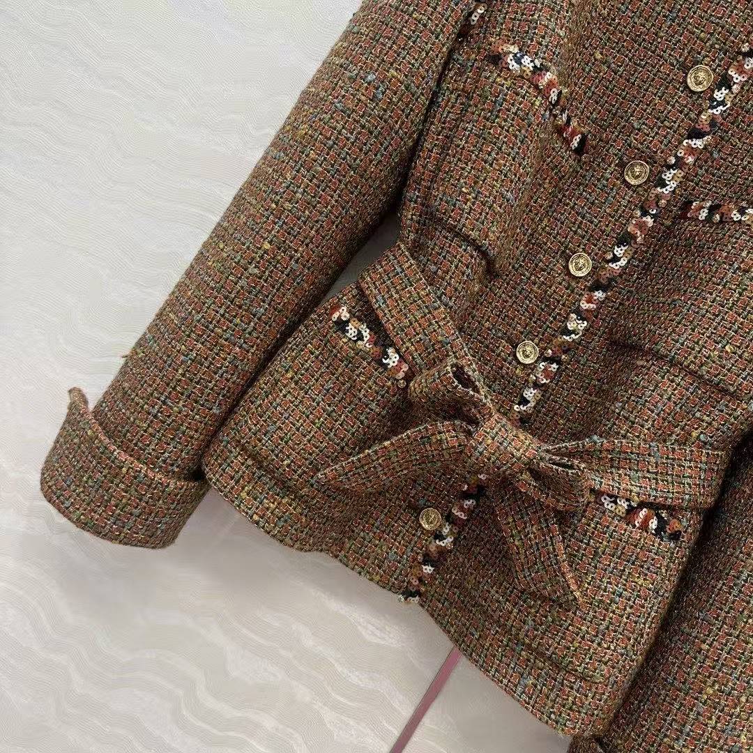 CC 25SS Vintage lace up tweed jacket