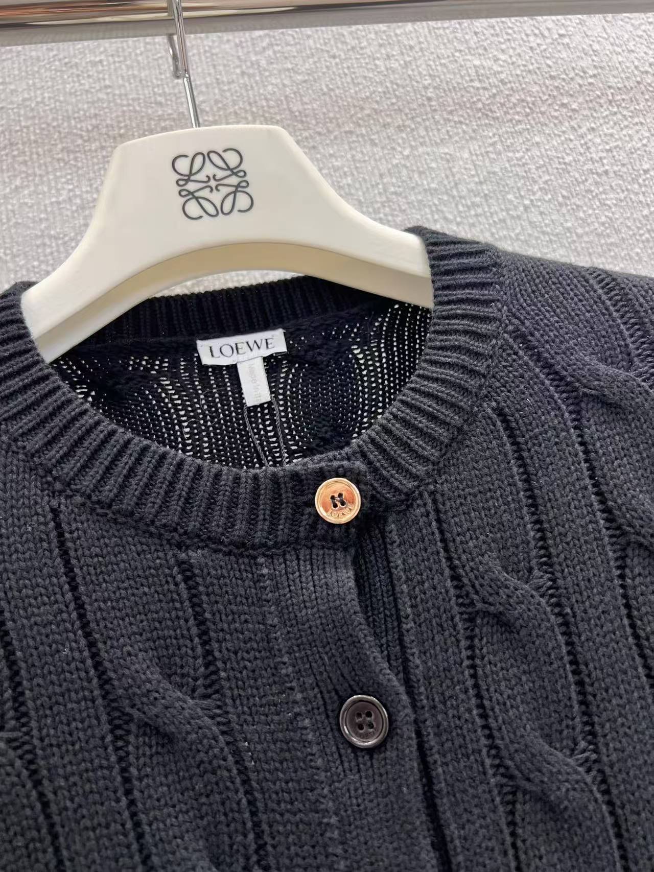 LEW 25SS Embroidered Fried Dough Twists knit cardigan