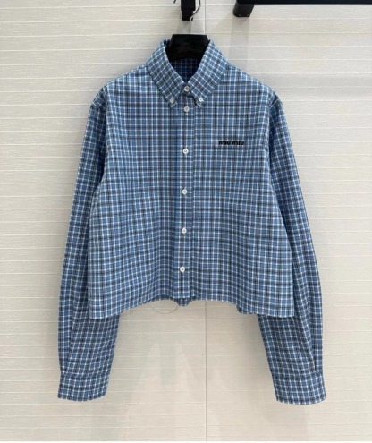 MIU Light Blue Plaid Shirt