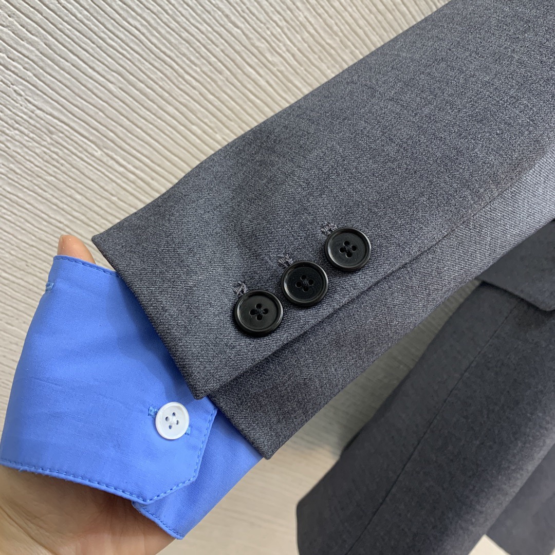 MM 2025SS Advanced gray patchwork cuff suit