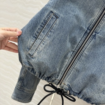 LEW 2025SS Bottom drawstring balloon denim jacket