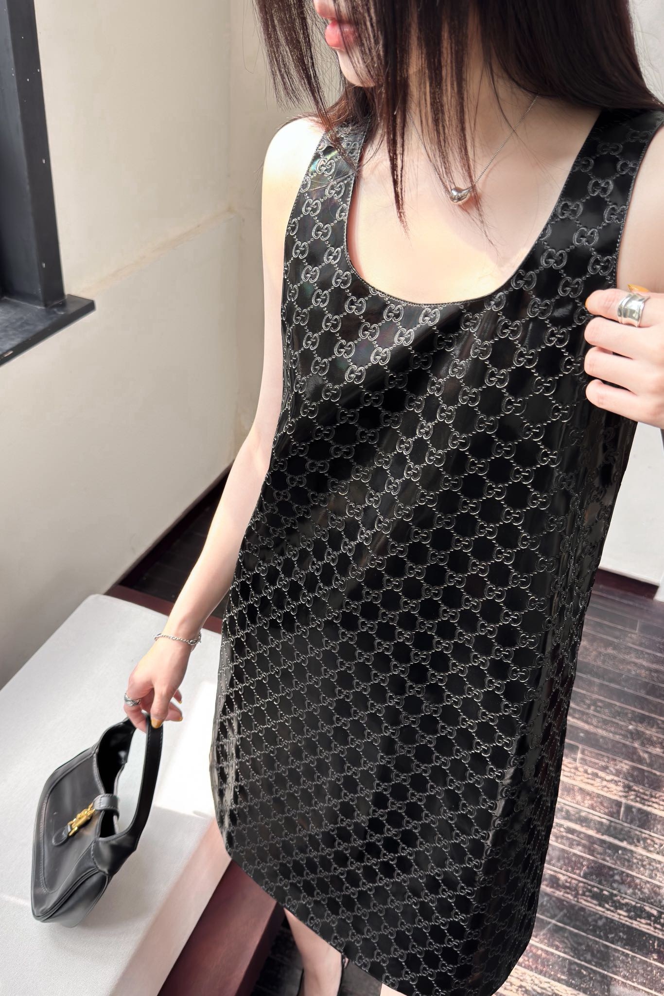 GG Lacquer vest dress