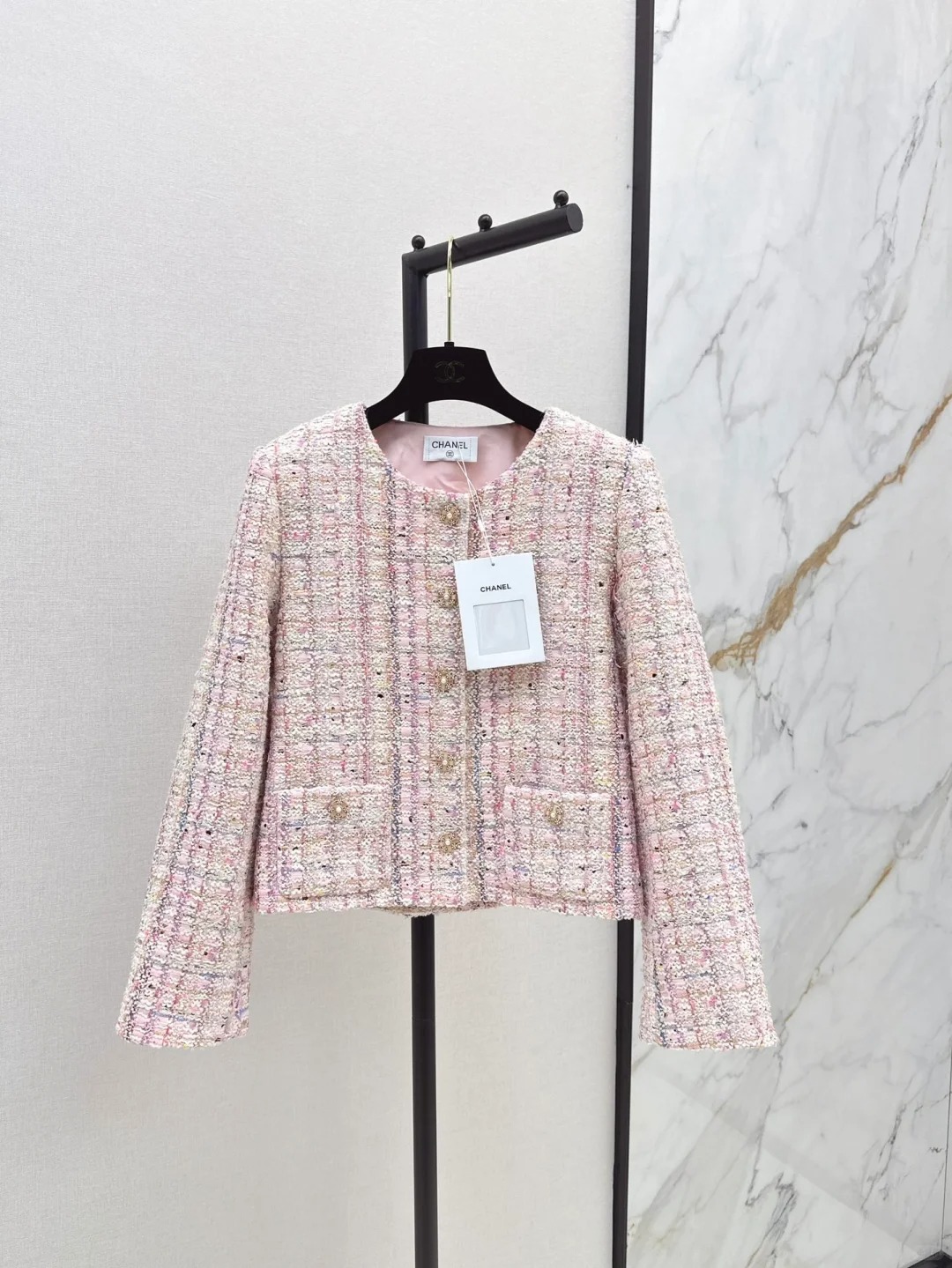 CHANE Cherry Blossom Pink Woven Jacket