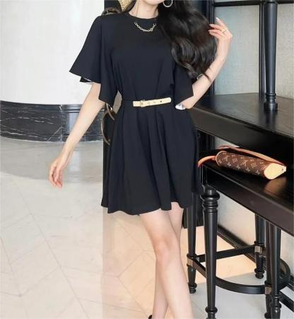 LU25SS Irregular Ruffle Dress