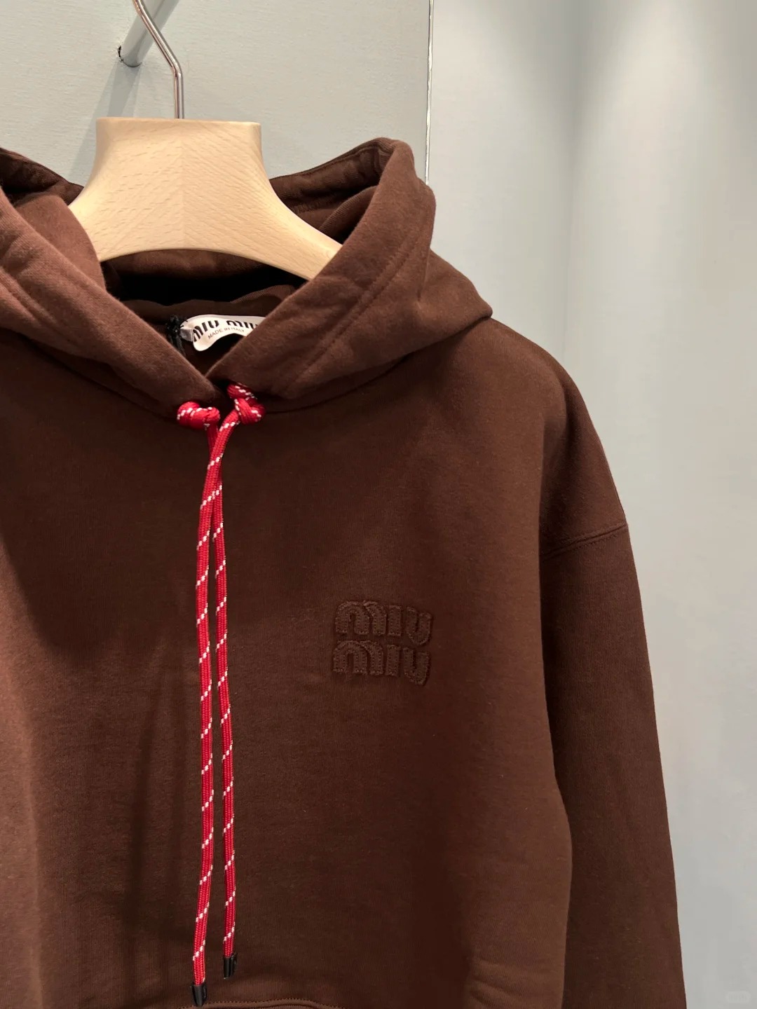 MIU new three-dimensional letters retro hoodie sweater