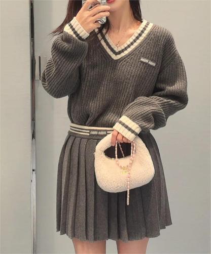 MIU25SS Grey Collegiate Sweater