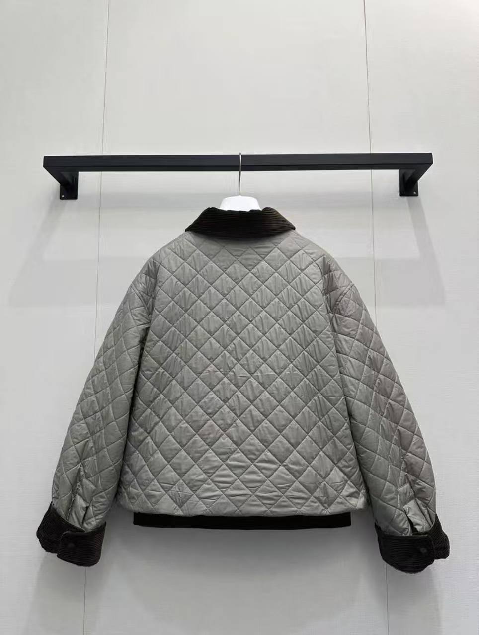 LEW 25SS Corduroy Collar Diamond-Quilted Cotton Jacket