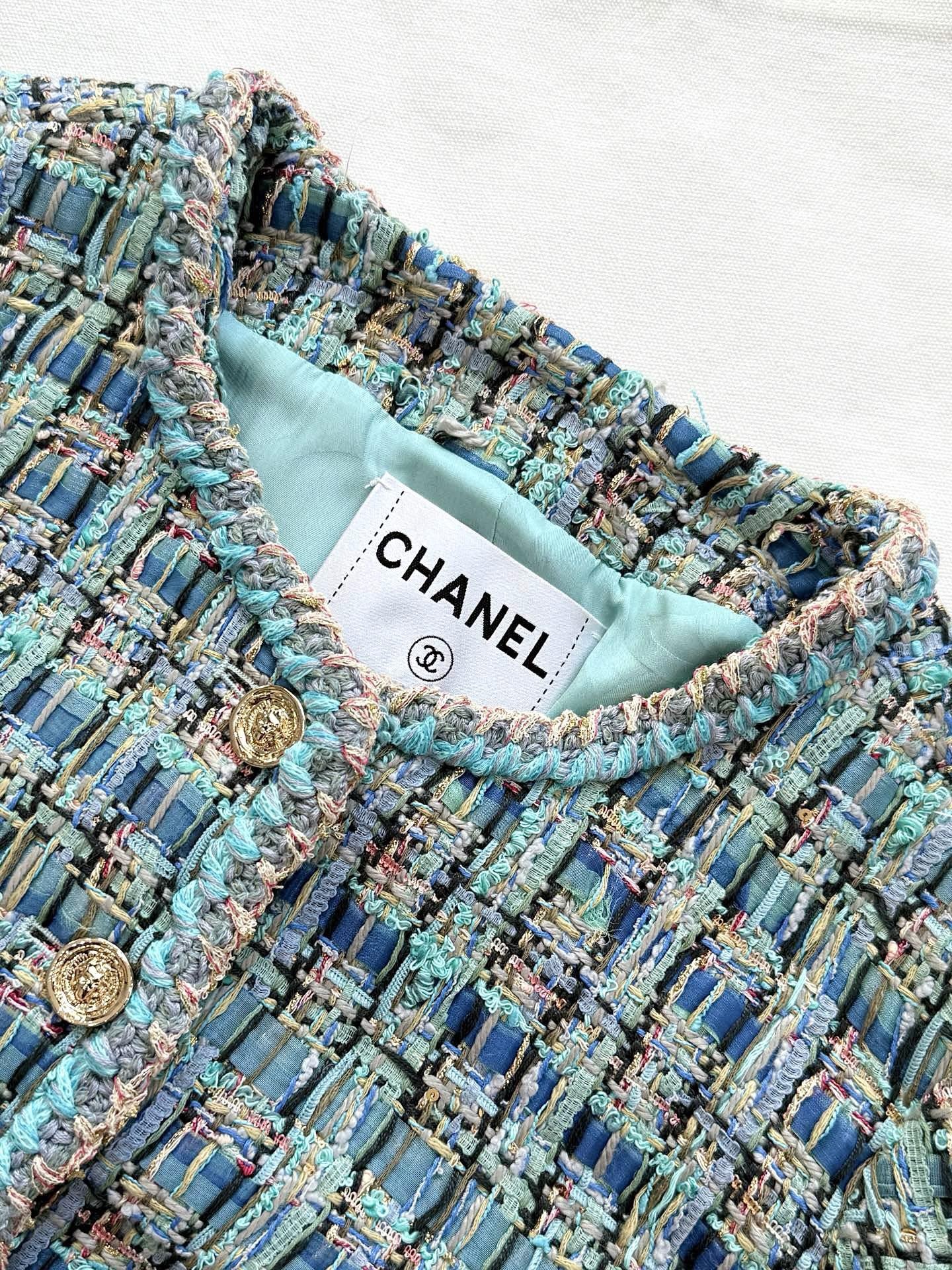 CC 25SS Peacock blue woven short jacket