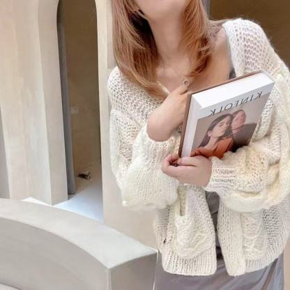 LEW Hollow-out knitted cardigan