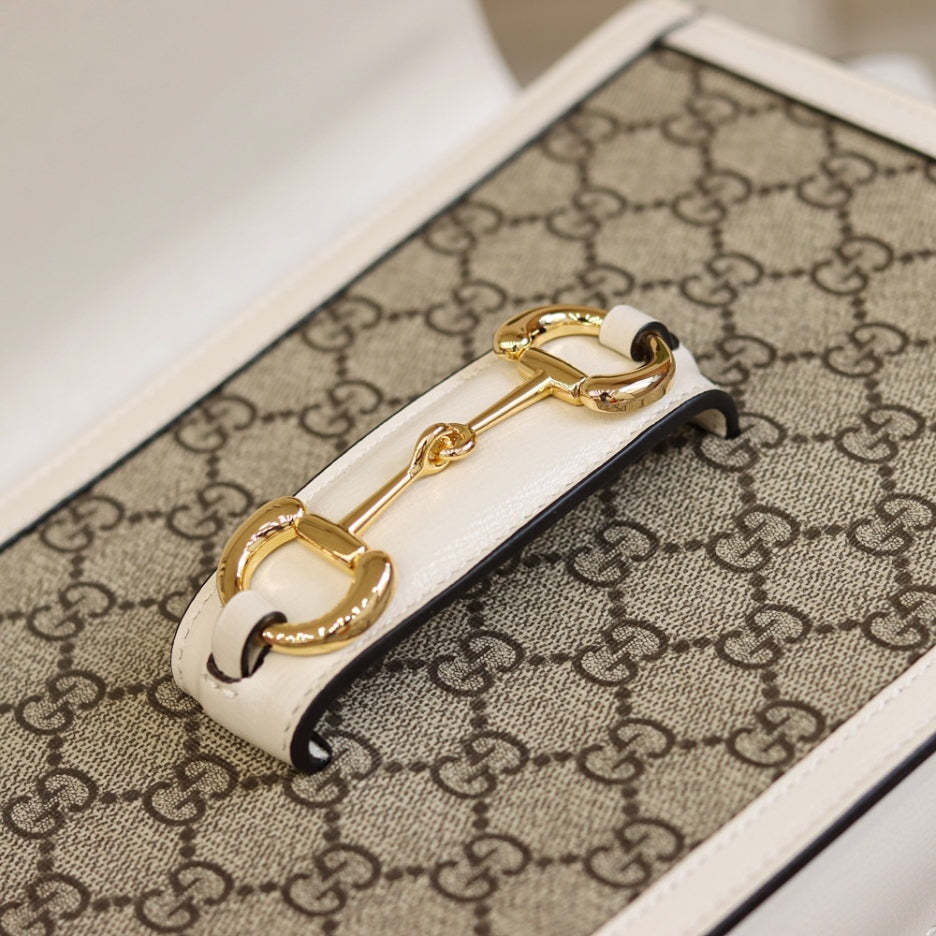 Horsebit 1955 shoulder bag GG Supreme/White